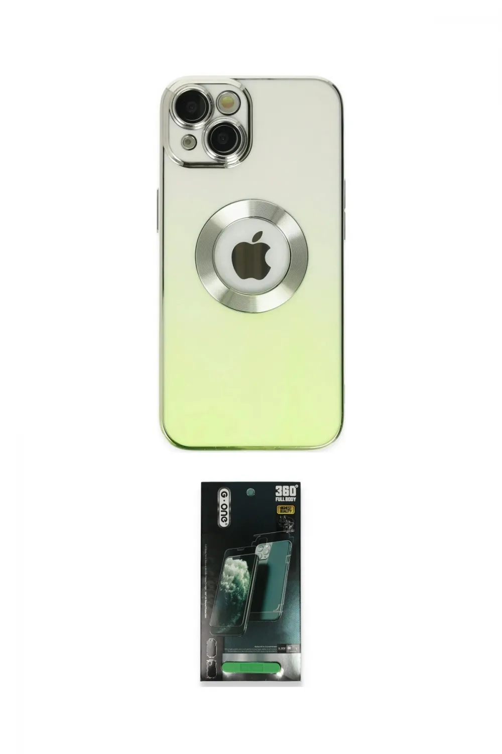 ieg™ iPhone 14 Plus Kılıf Kutup Yansıma Özel Seri - Siyah 360 Mat Full Body Arka Koruyucu