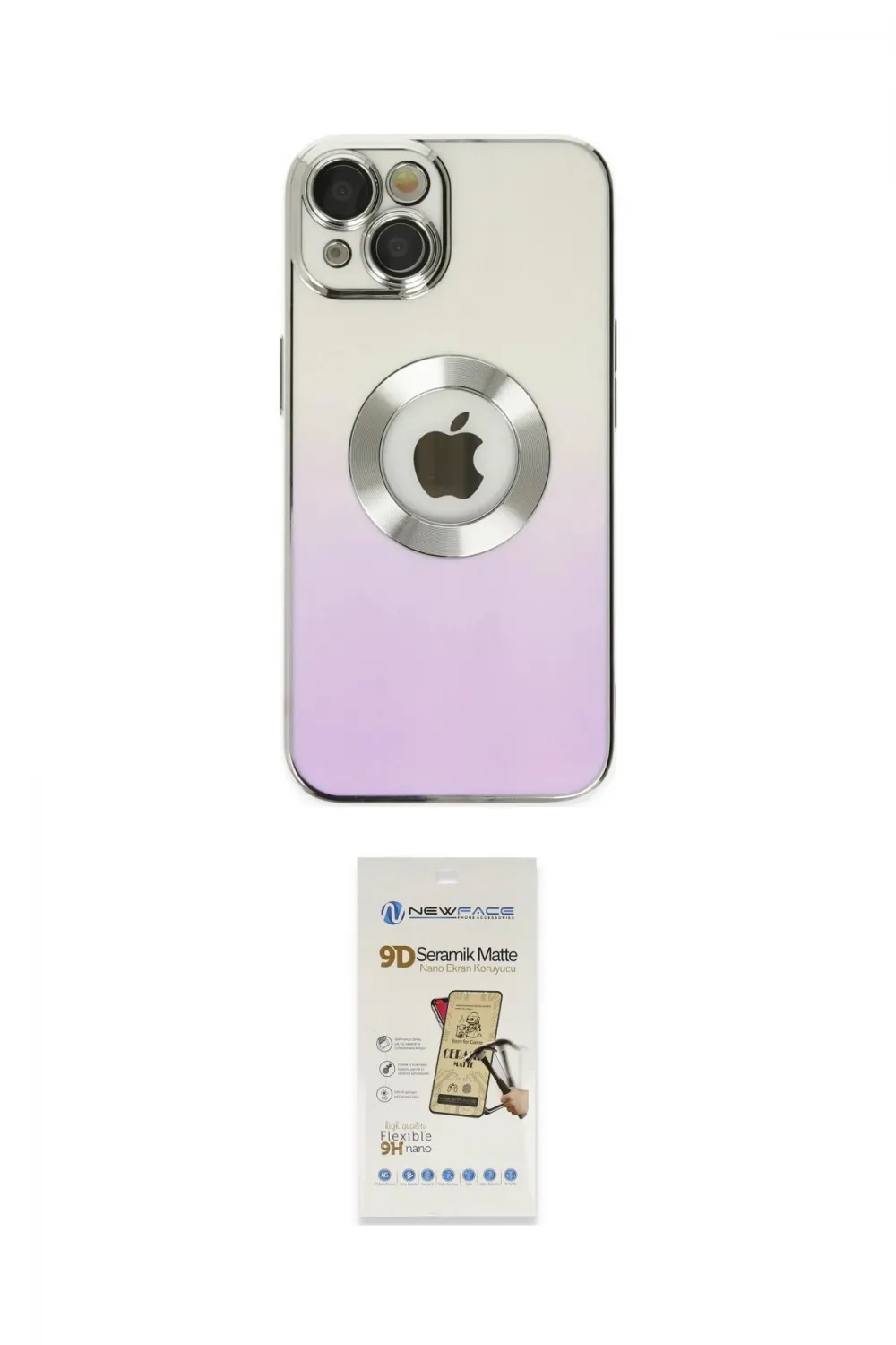 ieg™ iPhone 14 Plus Kılıf Kutup Yansıma Özel Seri - Siyah Mat Seramik Nano Ekran Koruyucu