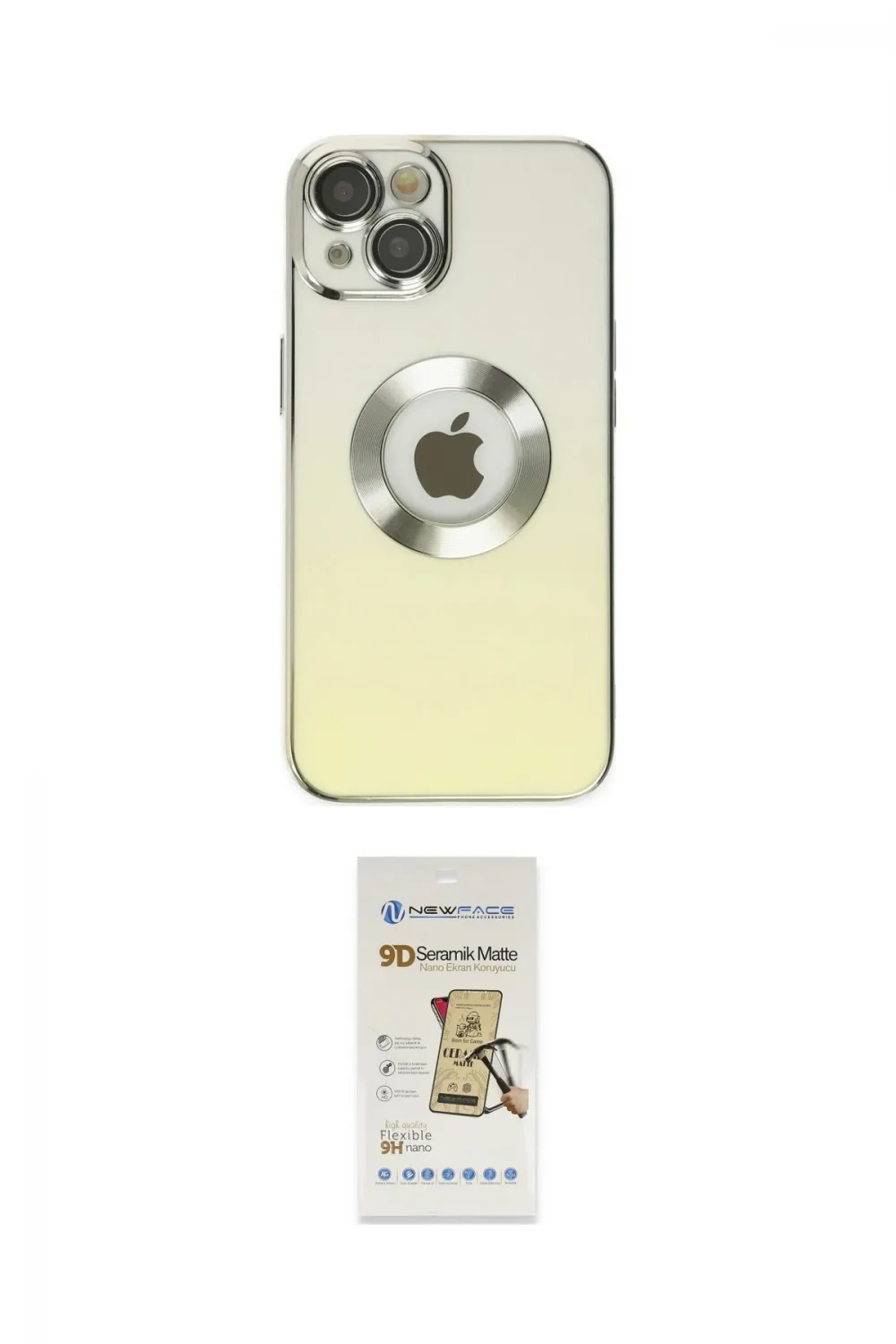 ieg™ iPhone 14 Plus Kılıf Kutup Yansıma Özel Seri - Siyah Mat Seramik Nano Ekran Koruyucu