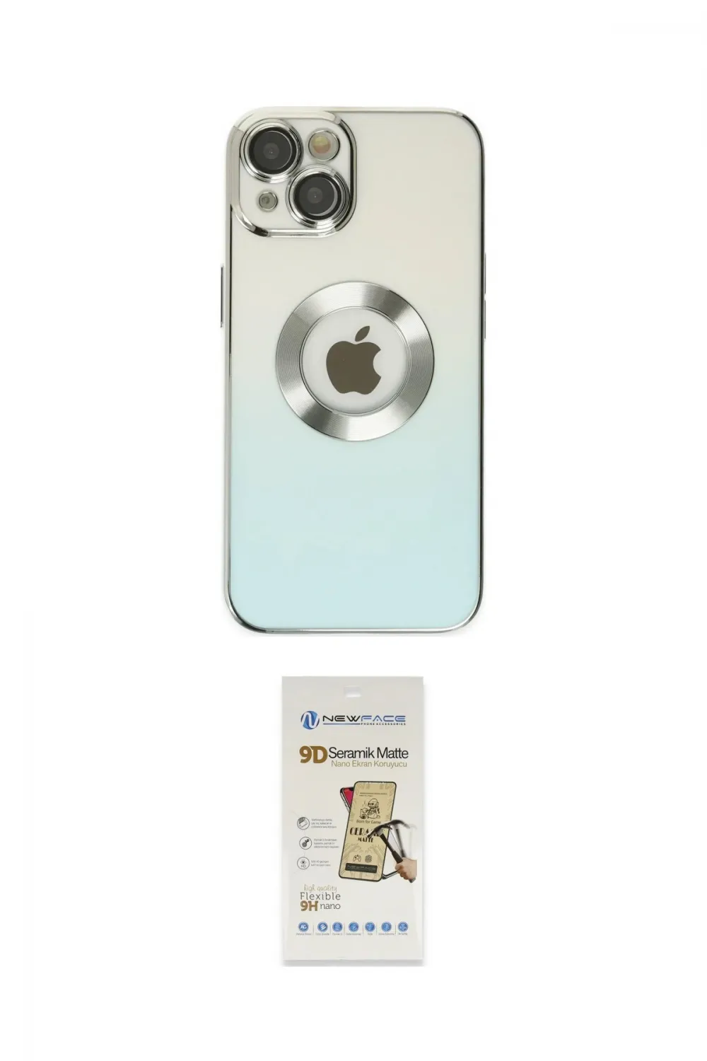 ieg™ iPhone 14 Plus Kılıf Kutup Yansıma Özel Seri - Siyah Mat Seramik Nano Ekran Koruyucu