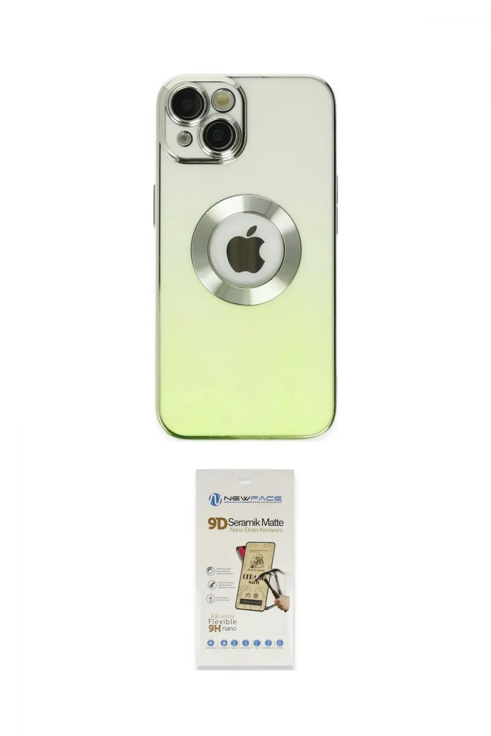 ieg™ iPhone 14 Plus Kılıf Kutup Yansıma Özel Seri - Siyah Mat Seramik Nano Ekran Koruyucu