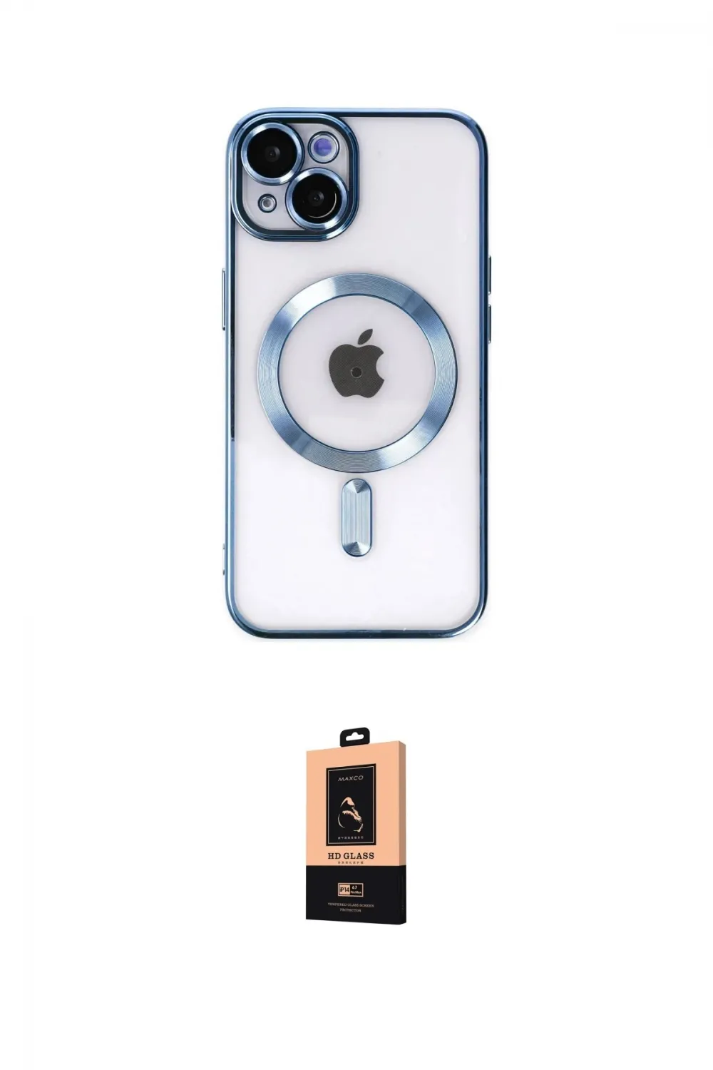 ieg™ iPhone 14 Plus Kılıf Nova Işık Özel Seri - Şeffaf Maxco Cam Ekran Koruyucu