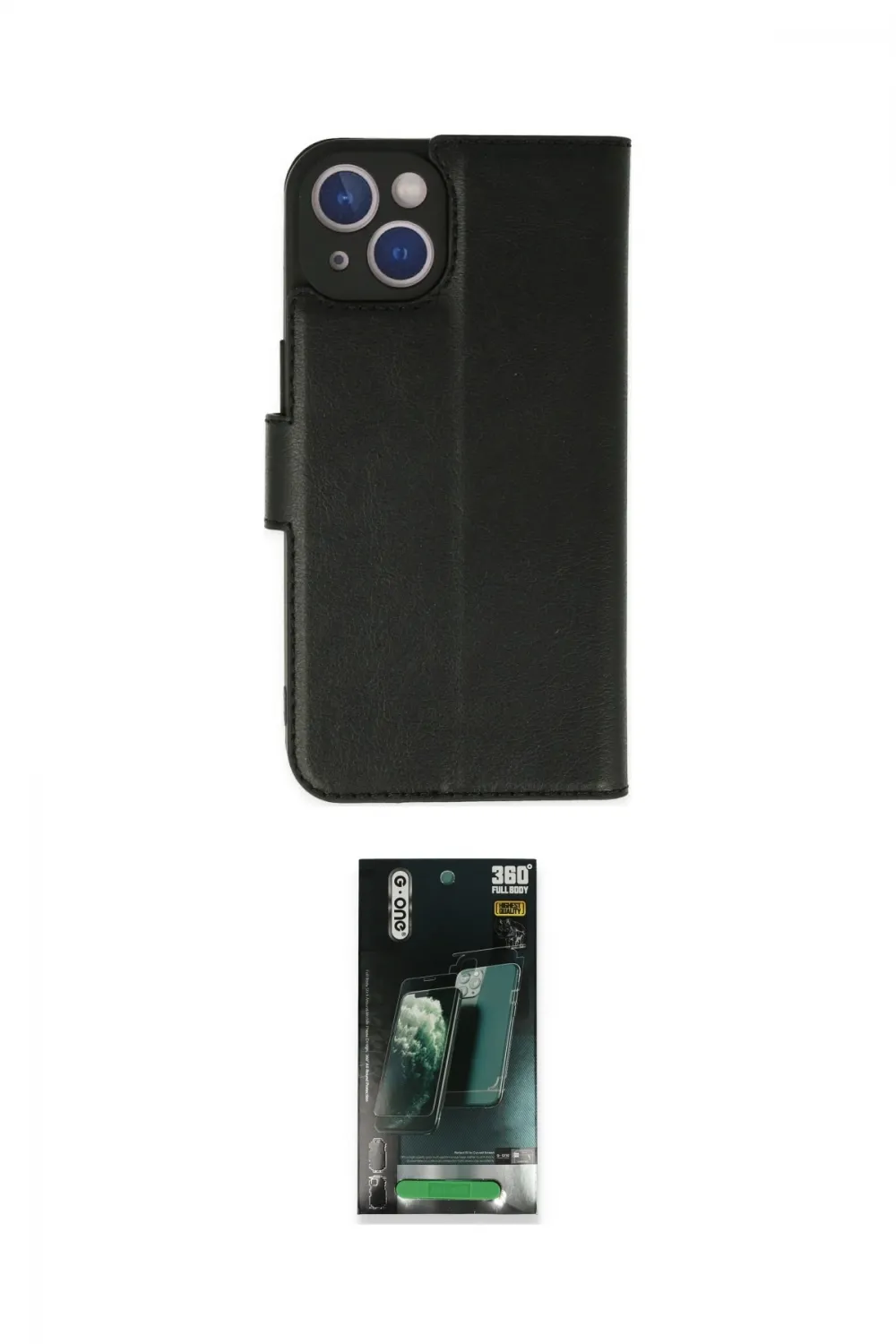 ieg™ iPhone 14 Plus Kılıf Siluet Işık Serisi - Siyah 360 Mat Full Body Arka Koruyucu
