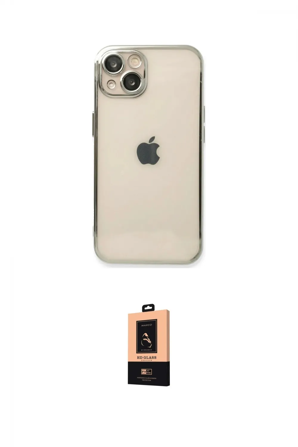 ieg™ iPhone 14 Plus Kılıf Vadi Minimal - Şeffaf Maxco Cam Ekran Koruyucu
