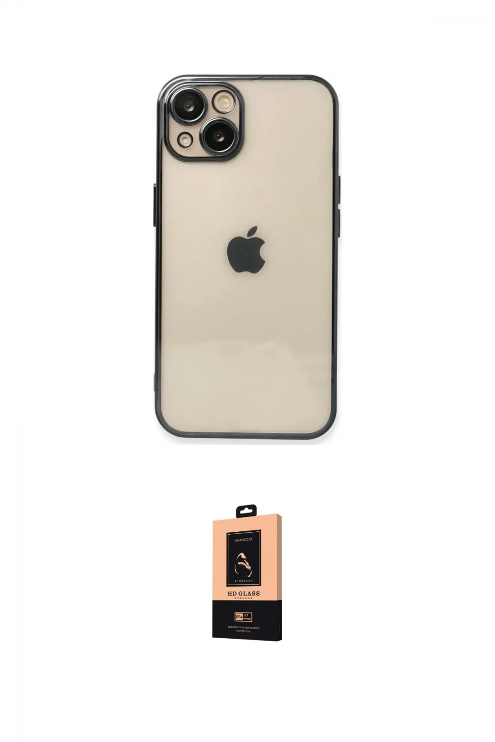 ieg™ iPhone 14 Plus Kılıf Vadi Minimal - Şeffaf Maxco Cam Ekran Koruyucu
