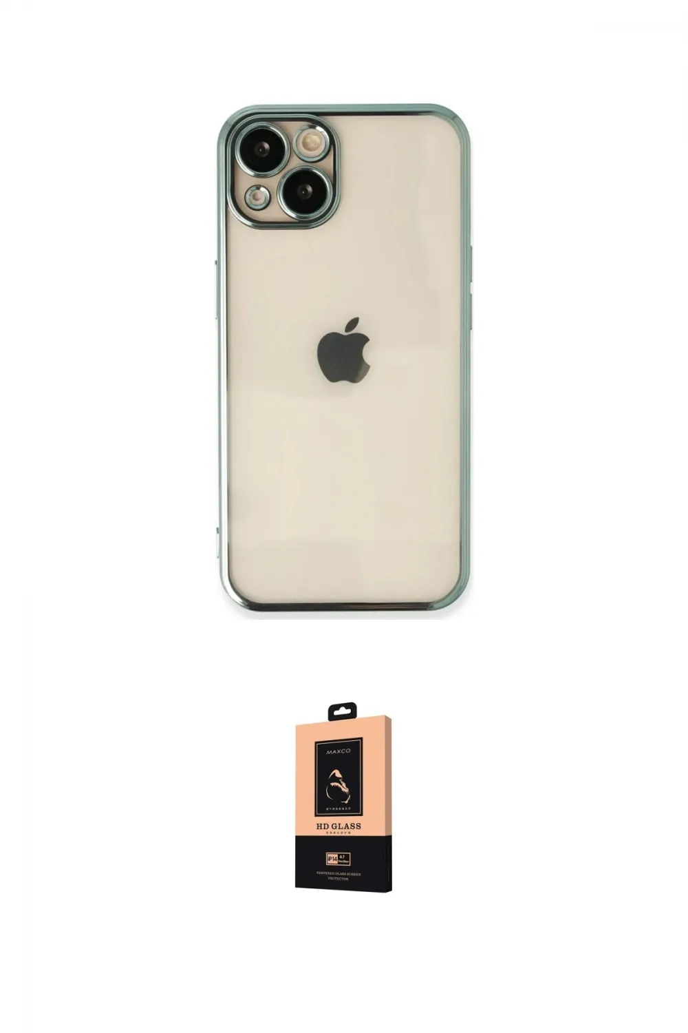 ieg™ iPhone 14 Plus Kılıf Vadi Minimal - Şeffaf Maxco Cam Ekran Koruyucu