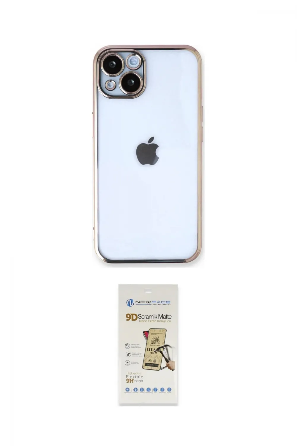 ieg™ iPhone 14 Plus Kılıf Vadi Minimal - Siyah Mat Seramik Nano Ekran Koruyucu