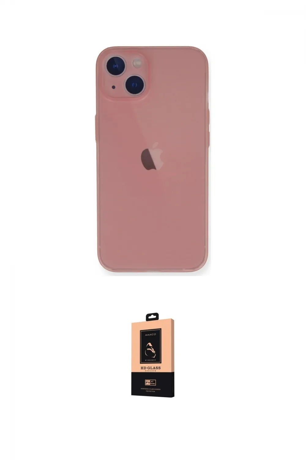 ieg™ iPhone 14 Plus Kılıf Yadigar Yansıma Serisi - Şeffaf Maxco Cam Ekran Koruyucu