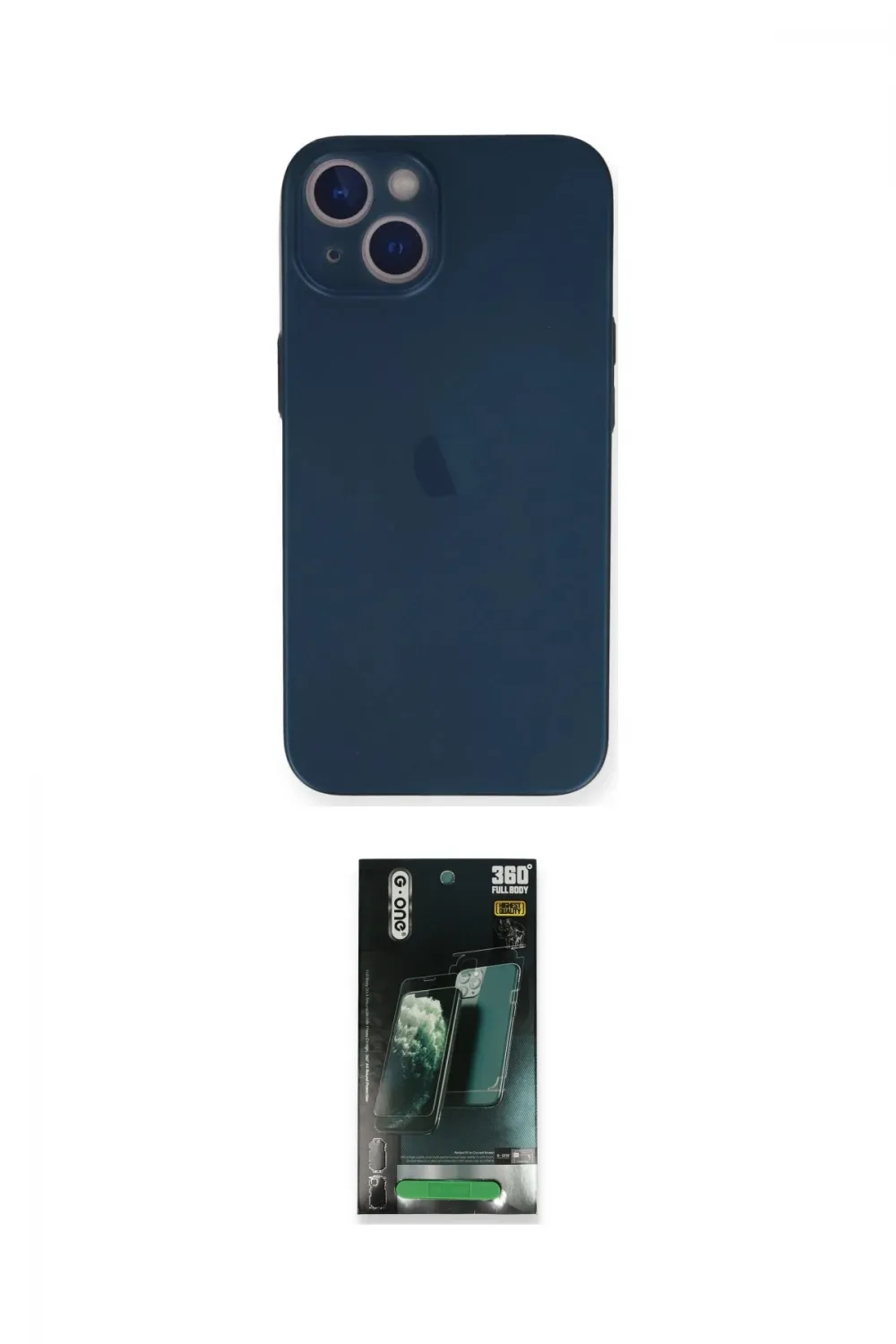 ieg™ iPhone 14 Plus Kılıf Yadigar Yansıma Serisi - Siyah 360 Mat Full Body Arka Koruyucu