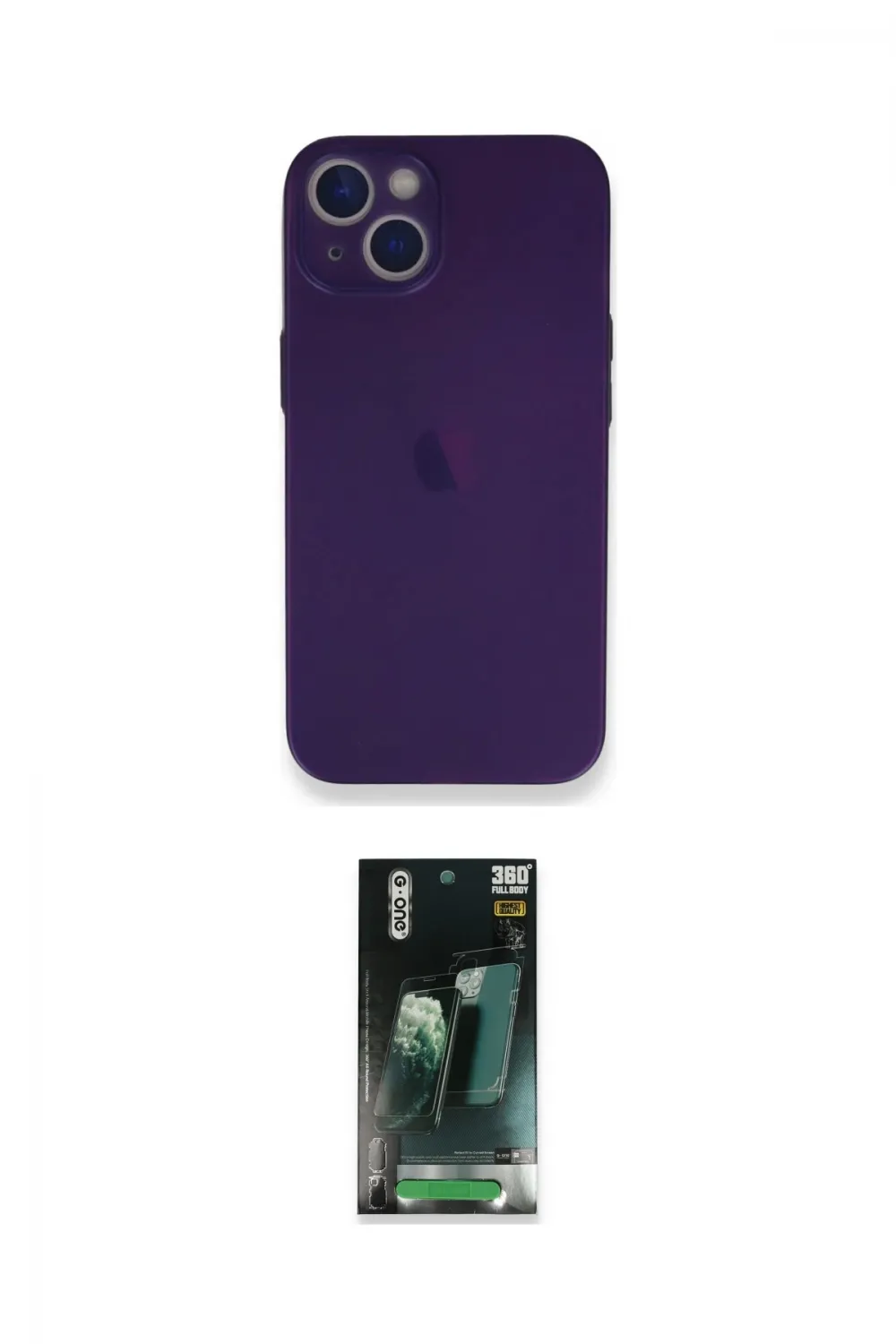 ieg™ iPhone 14 Plus Kılıf Yadigar Yansıma Serisi - Siyah 360 Mat Full Body Arka Koruyucu