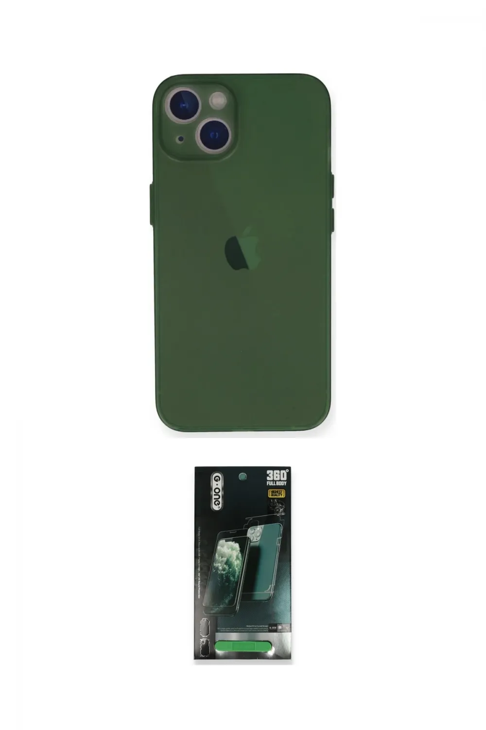 ieg™ iPhone 14 Plus Kılıf Yadigar Yansıma Serisi - Siyah 360 Mat Full Body Arka Koruyucu