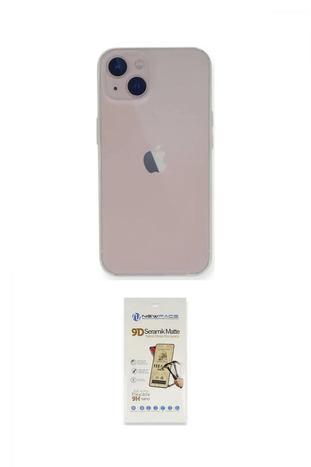 ieg™ iPhone 14 Plus Kılıf Yadigar Yansıma Serisi - Siyah Mat Seramik Nano Ekran Koruyucu