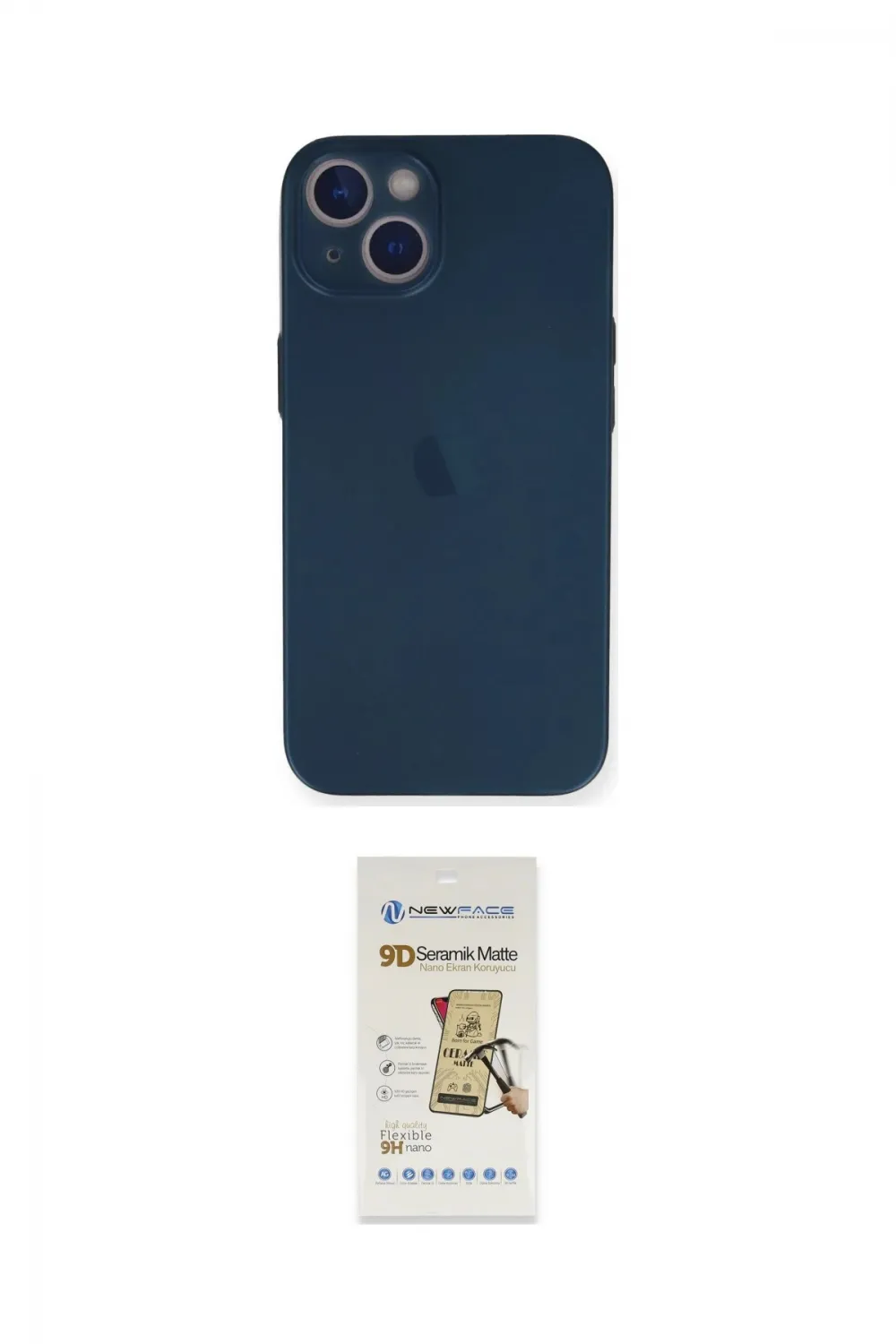 ieg™ iPhone 14 Plus Kılıf Yadigar Yansıma Serisi - Siyah Mat Seramik Nano Ekran Koruyucu