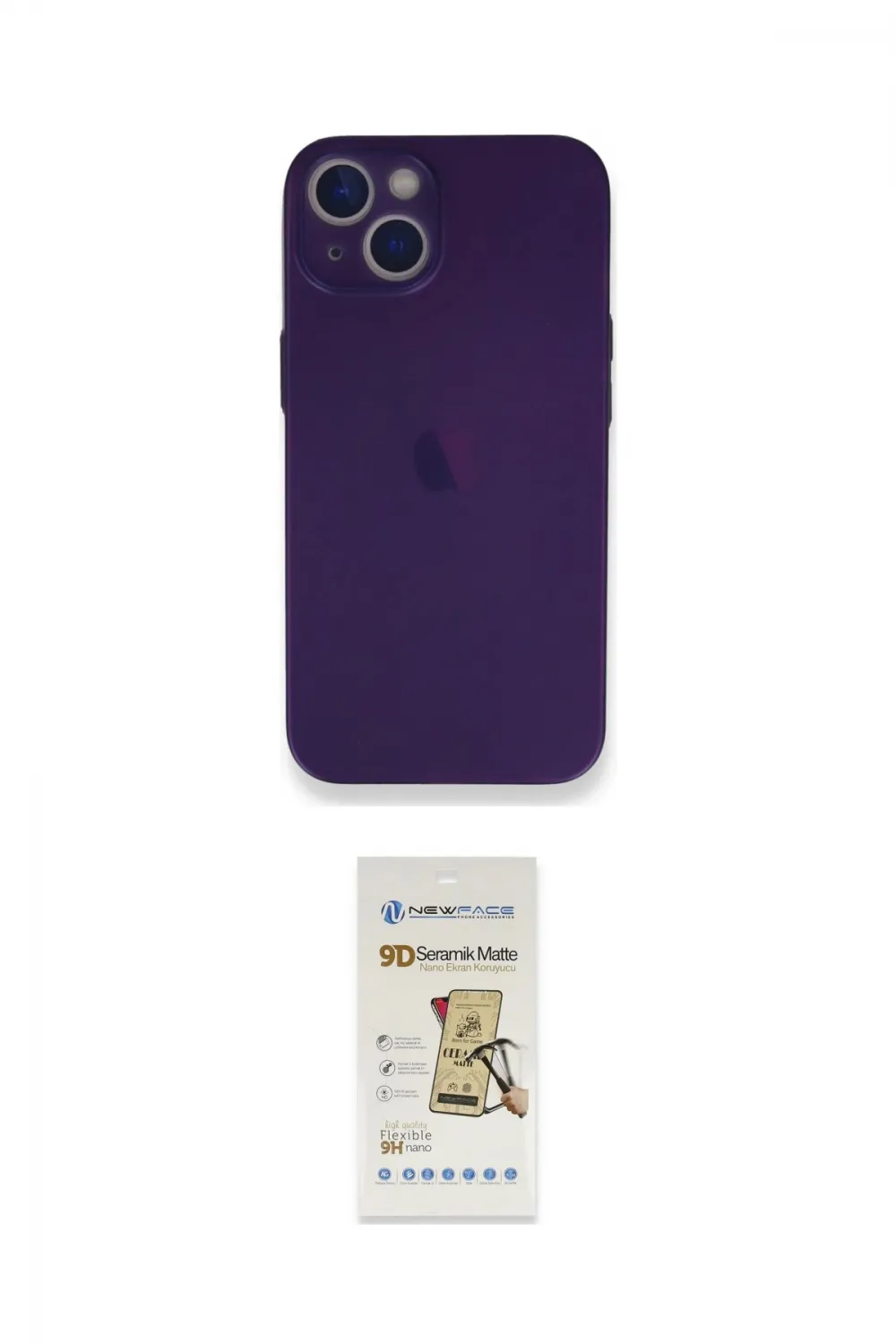 ieg™ iPhone 14 Plus Kılıf Yadigar Yansıma Serisi - Siyah Mat Seramik Nano Ekran Koruyucu