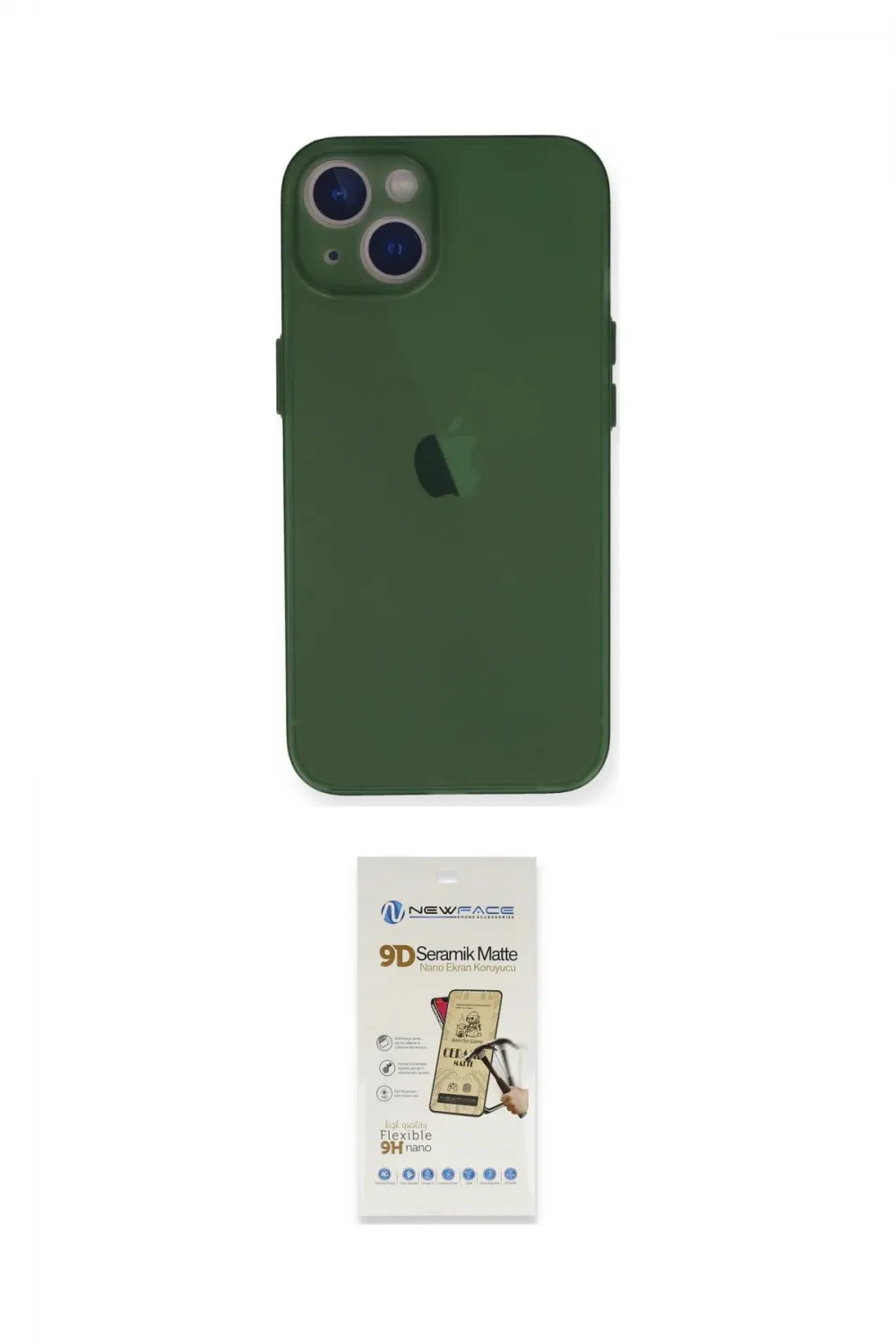ieg™ iPhone 14 Plus Kılıf Yadigar Yansıma Serisi - Siyah Mat Seramik Nano Ekran Koruyucu