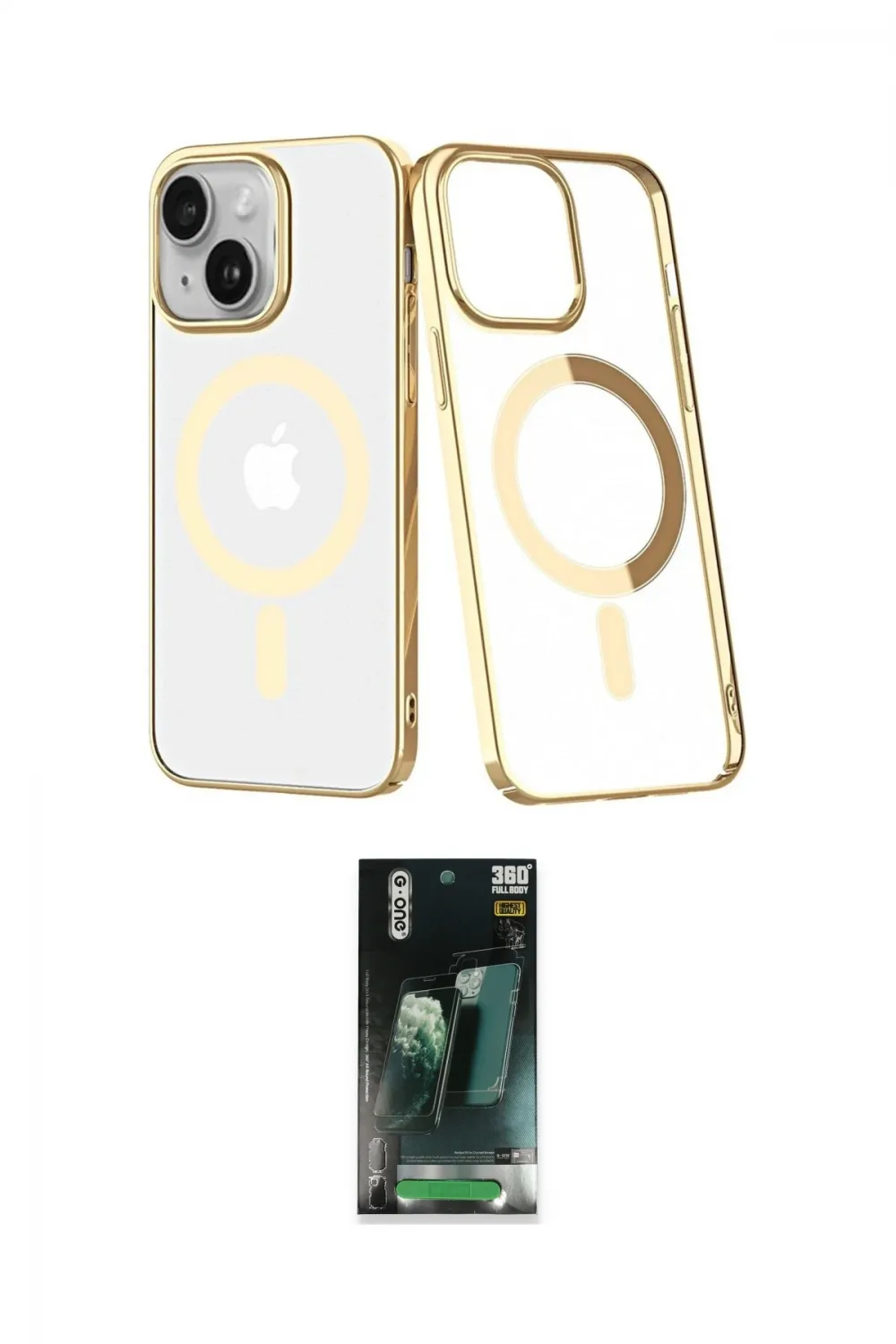 ieg™ iPhone 14 Plus Kılıf Yörünge Minimal - Siyah 360 Mat Full Body Arka Koruyucu
