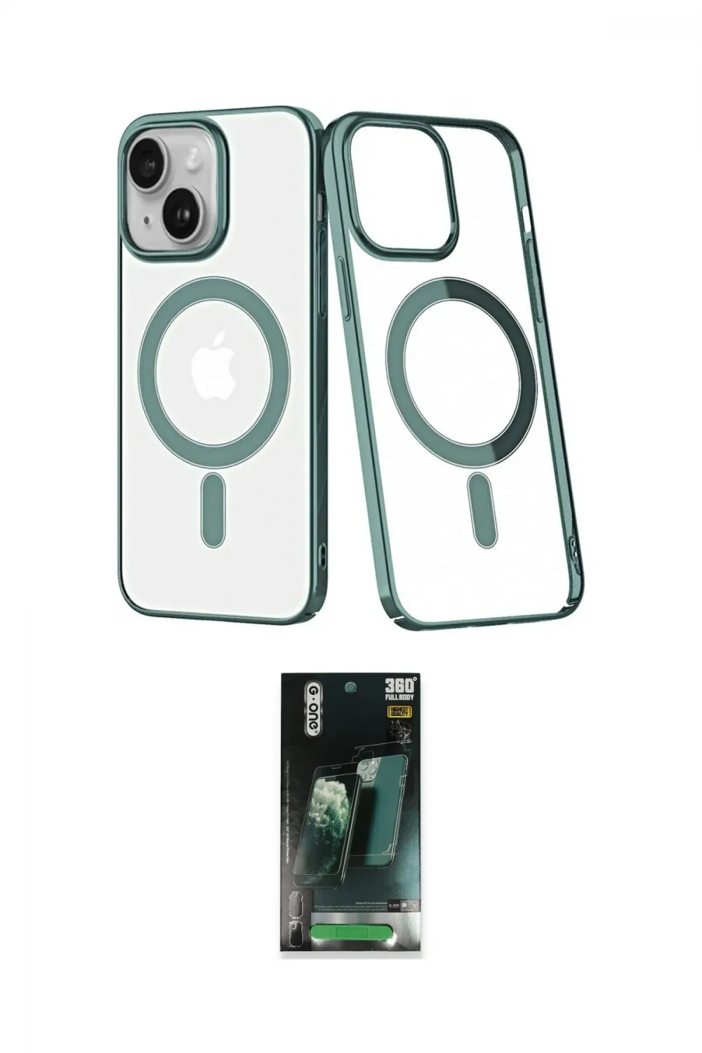 ieg™ iPhone 14 Plus Kılıf Yörünge Minimal - Siyah 360 Mat Full Body Arka Koruyucu