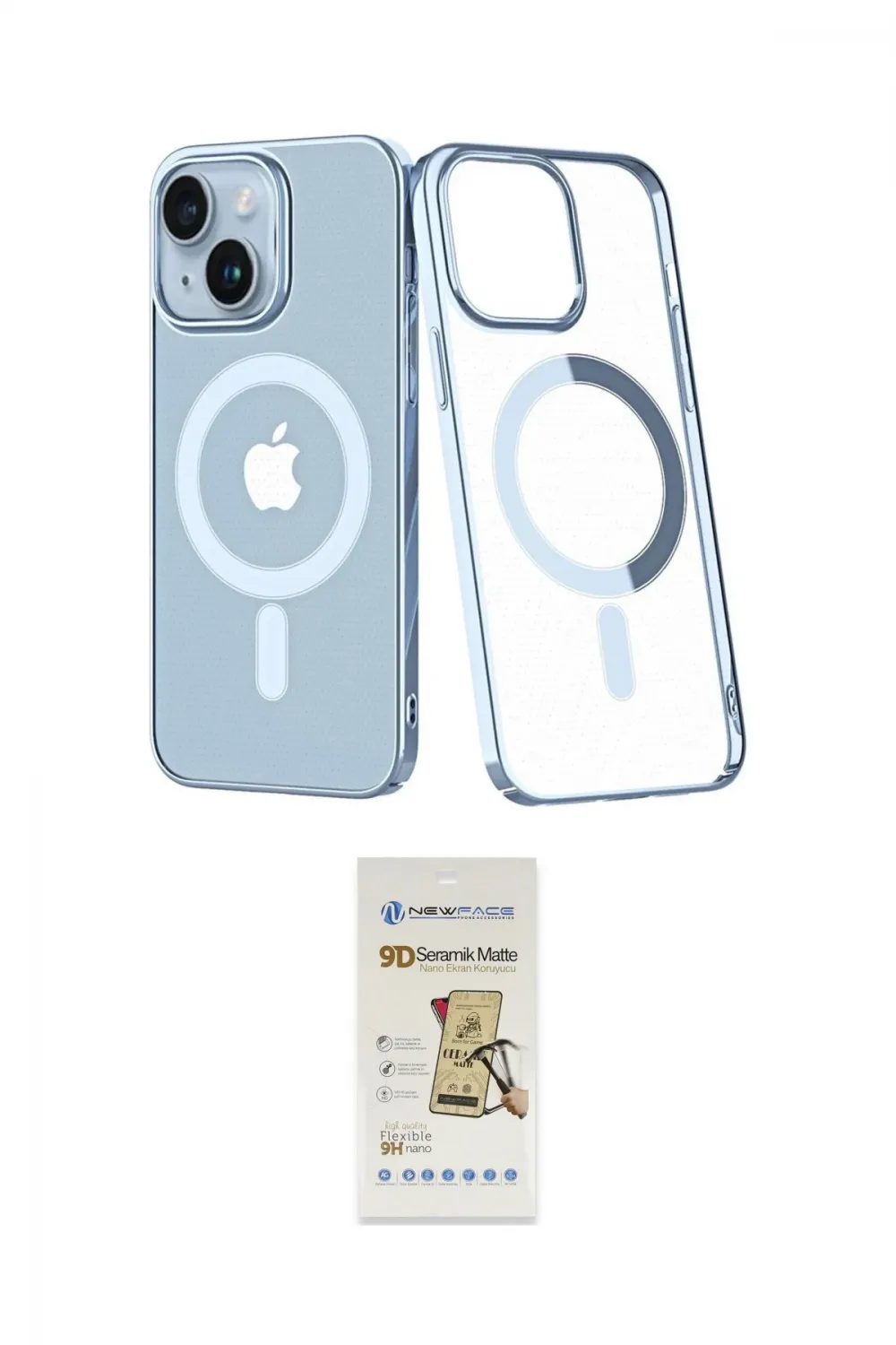 ieg™ iPhone 14 Plus Kılıf Yörünge Minimal - Siyah Mat Seramik Nano Ekran Koruyucu