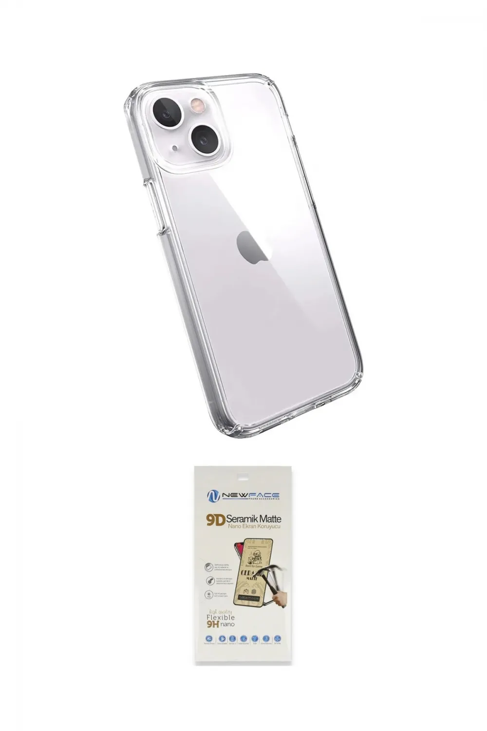 ieg™ iPhone 14 Plus Kılıf Zirve Doku - Siyah Mat Seramik Nano Ekran Koruyucu