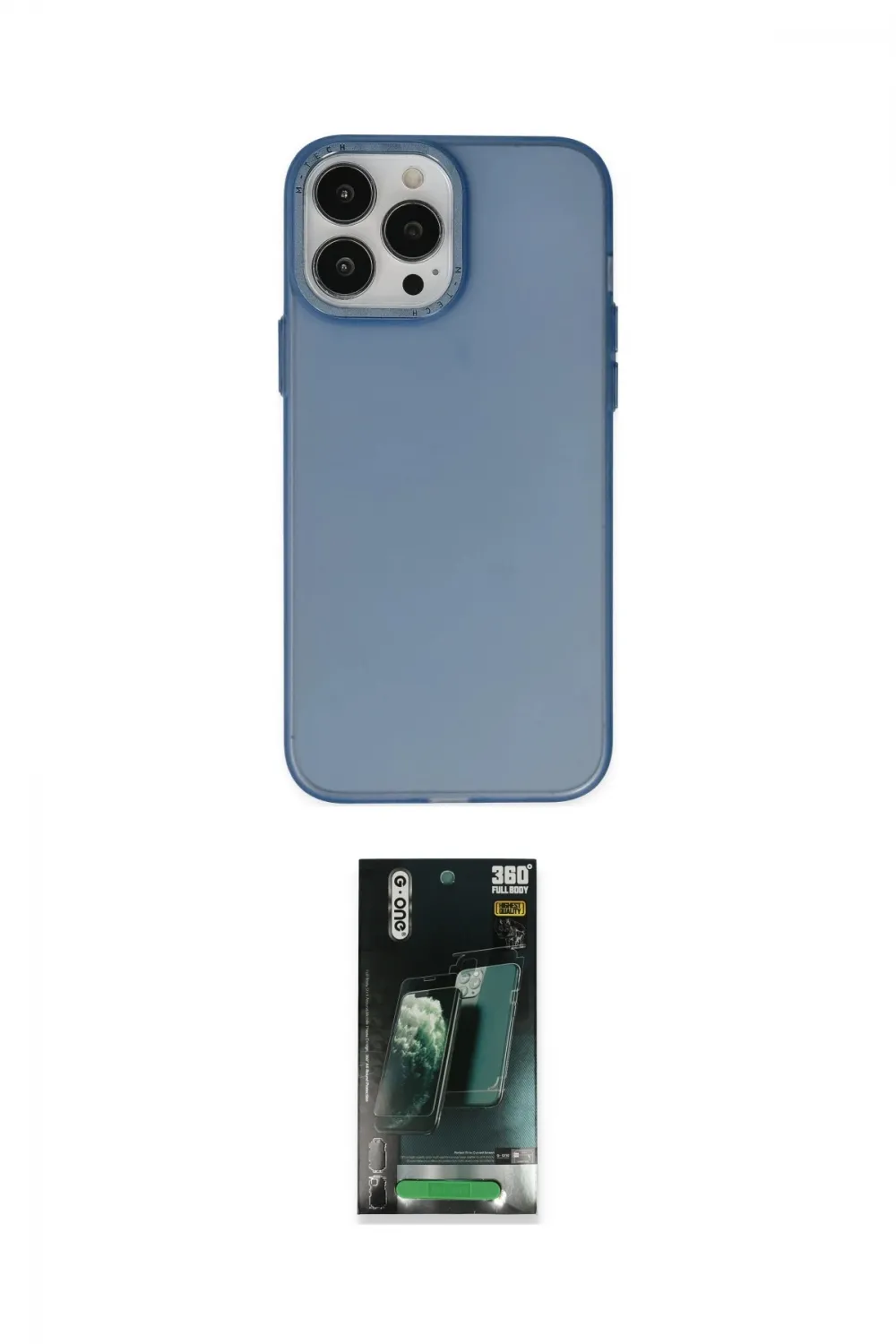 ieg™ iPhone 14 Pro Kılıf Ahenk Çizgi Prime - Siyah 360 Mat Full Body Arka Koruyucu