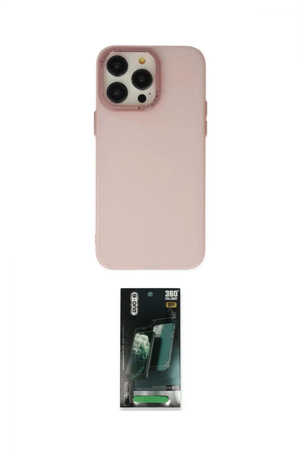 ieg™ iPhone 14 Pro Kılıf Ahenk Çizgi Prime - Siyah 360 Mat Full Body Arka Koruyucu