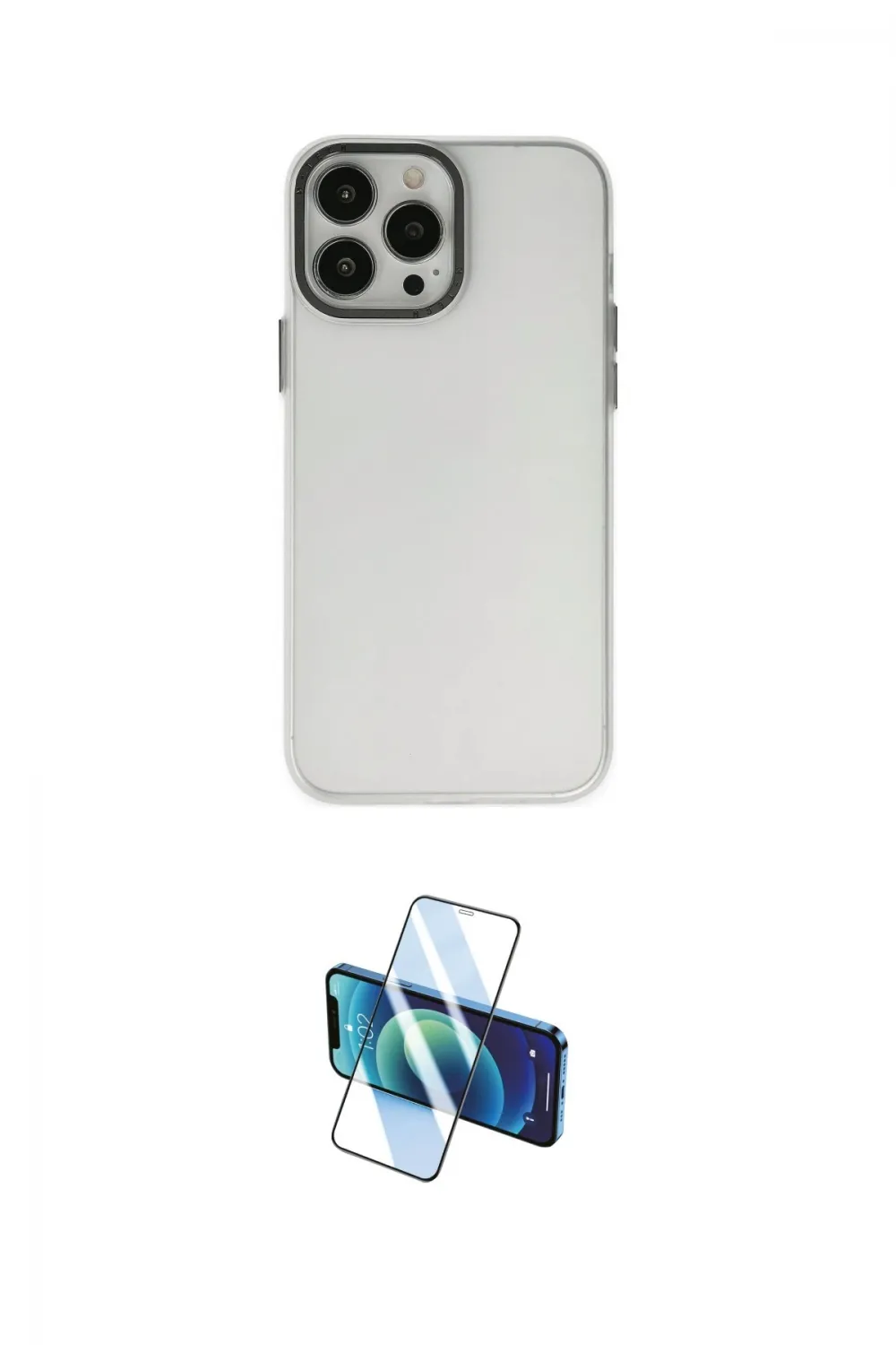 ieg™ iPhone 14 Pro Kılıf Ahenk Çizgi Prime - Siyah 3D Antistatik Cam Ekran Koruyucu