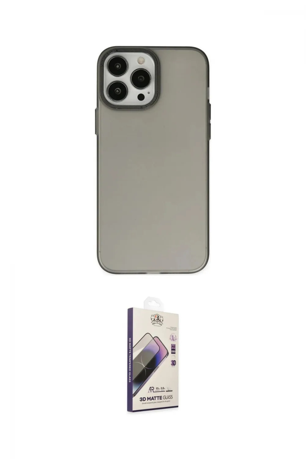 ieg™ iPhone 14 Pro Kılıf Ahenk Çizgi Prime - Siyah Bilvis 3D Mat Cam Ekran Koruyucu