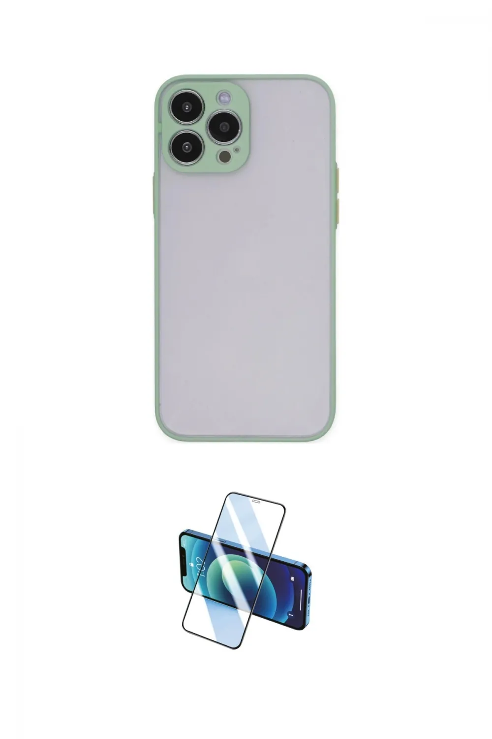ieg™ iPhone 14 Pro Kılıf Ahenk Çizgi Serisi - Siyah 3D Antistatik Cam Ekran Koruyucu