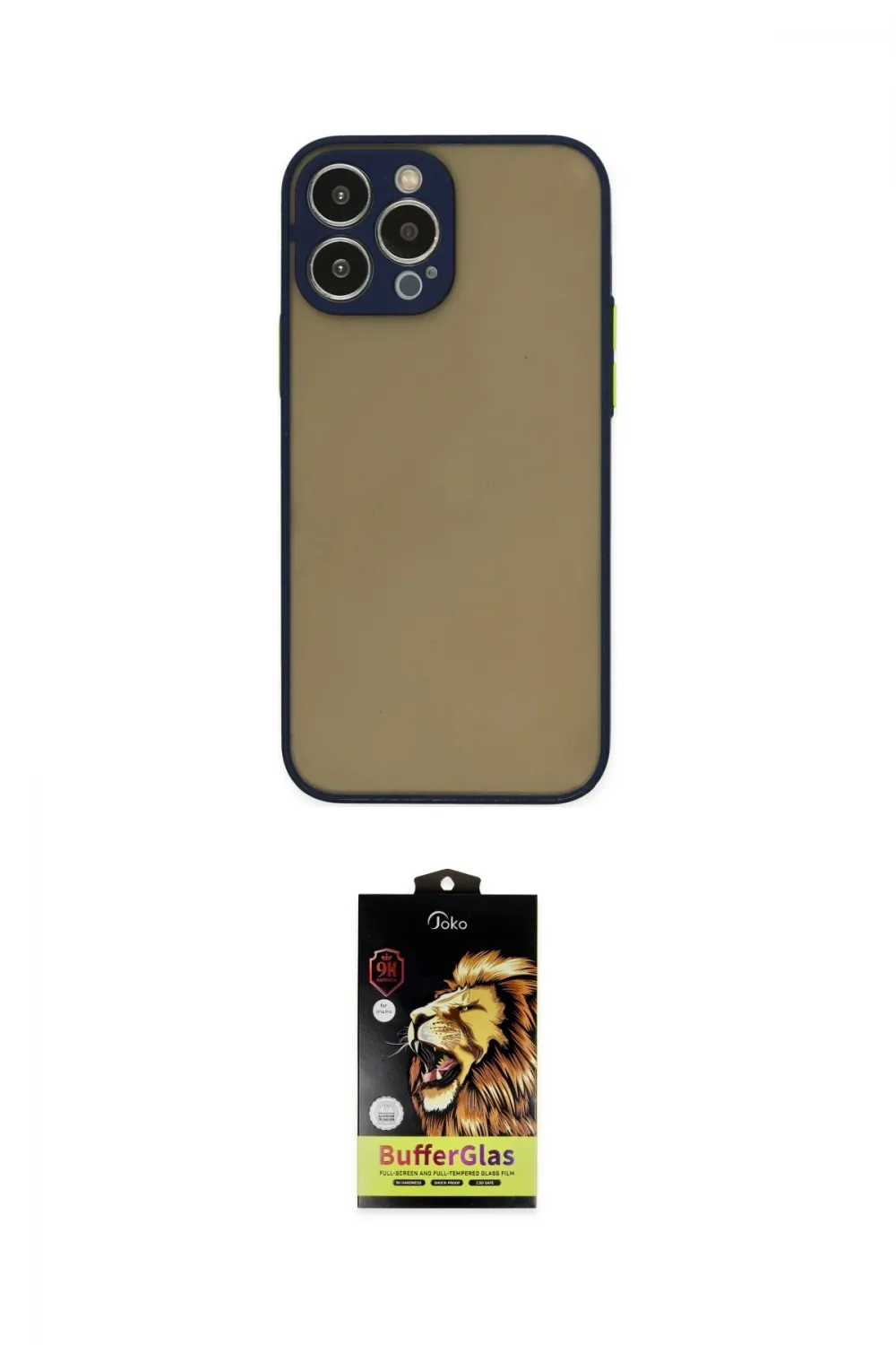ieg™ iPhone 14 Pro Kılıf Ahenk Çizgi Serisi - Siyah Buffer Cam Ekran Koruyucu