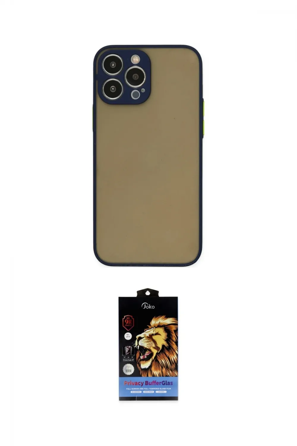 ieg™ iPhone 14 Pro Kılıf Ahenk Çizgi Serisi - Siyah Buffer Hayalet Cam Ekran Koruyucu