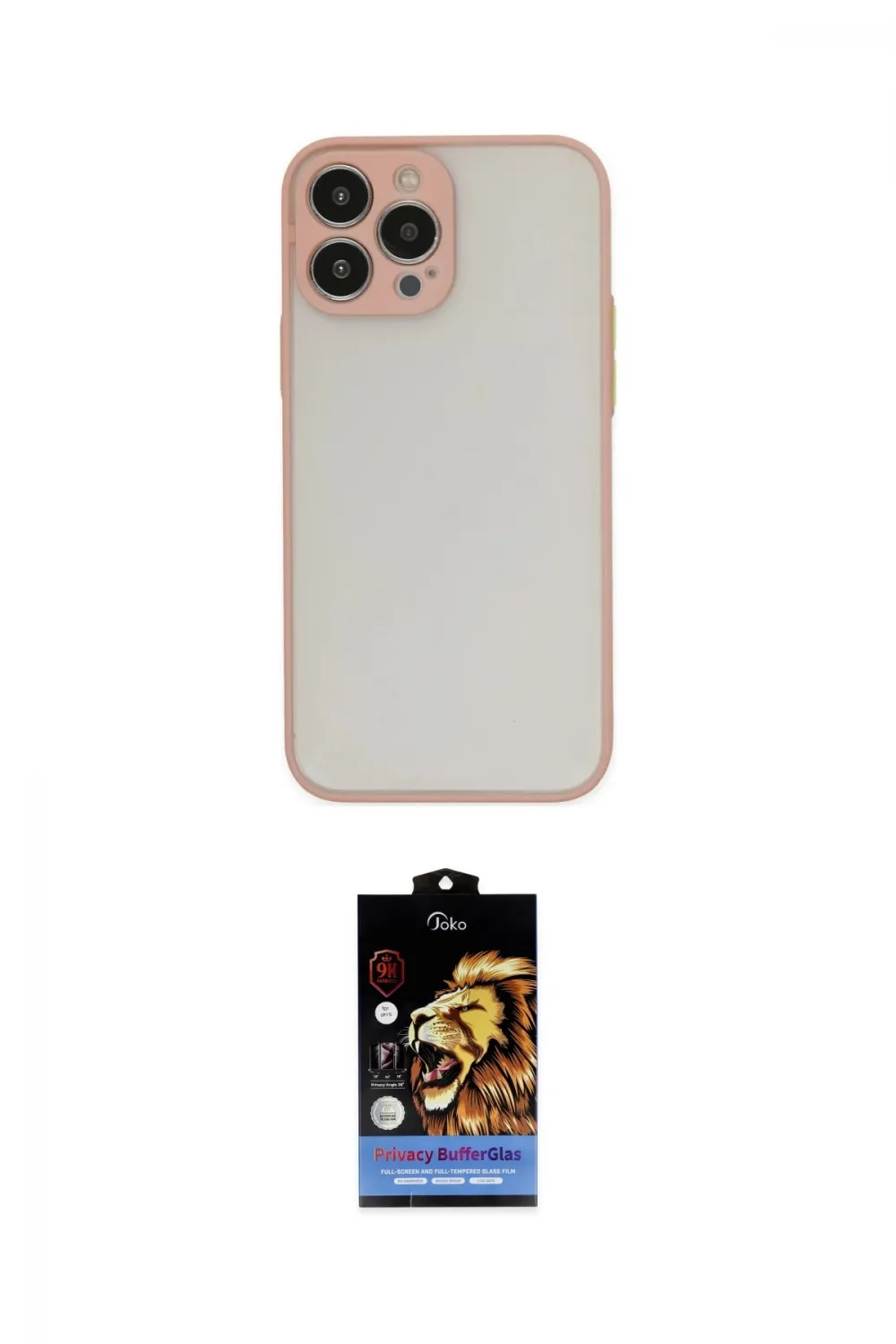 ieg™ iPhone 14 Pro Kılıf Ahenk Çizgi Serisi - Siyah Buffer Hayalet Cam Ekran Koruyucu