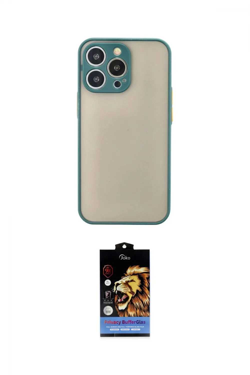 ieg™ iPhone 14 Pro Kılıf Ahenk Çizgi Serisi - Siyah Buffer Hayalet Cam Ekran Koruyucu
