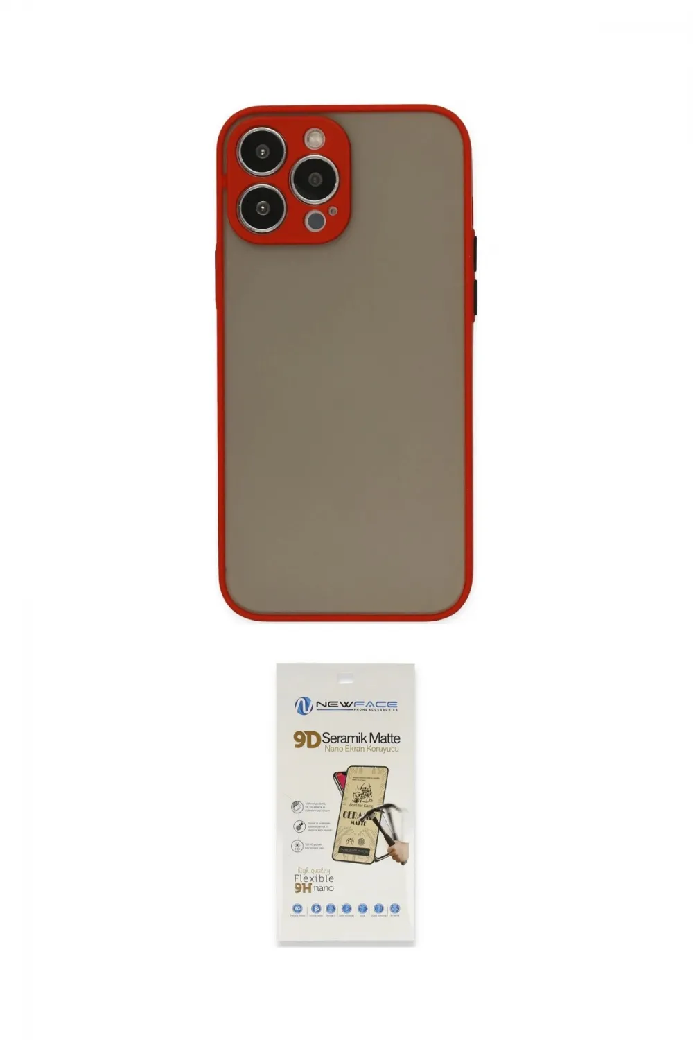 ieg™ iPhone 14 Pro Kılıf Ahenk Çizgi Serisi - Siyah Mat Seramik Nano Ekran Koruyucu