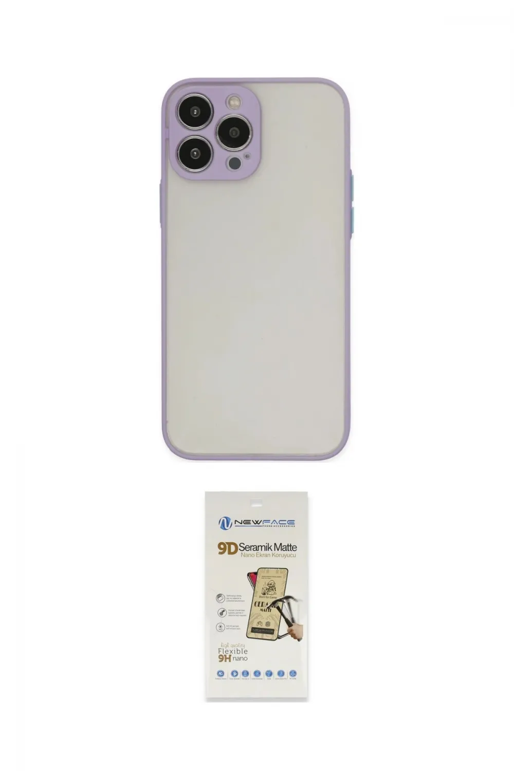 ieg™ iPhone 14 Pro Kılıf Ahenk Çizgi Serisi - Siyah Mat Seramik Nano Ekran Koruyucu