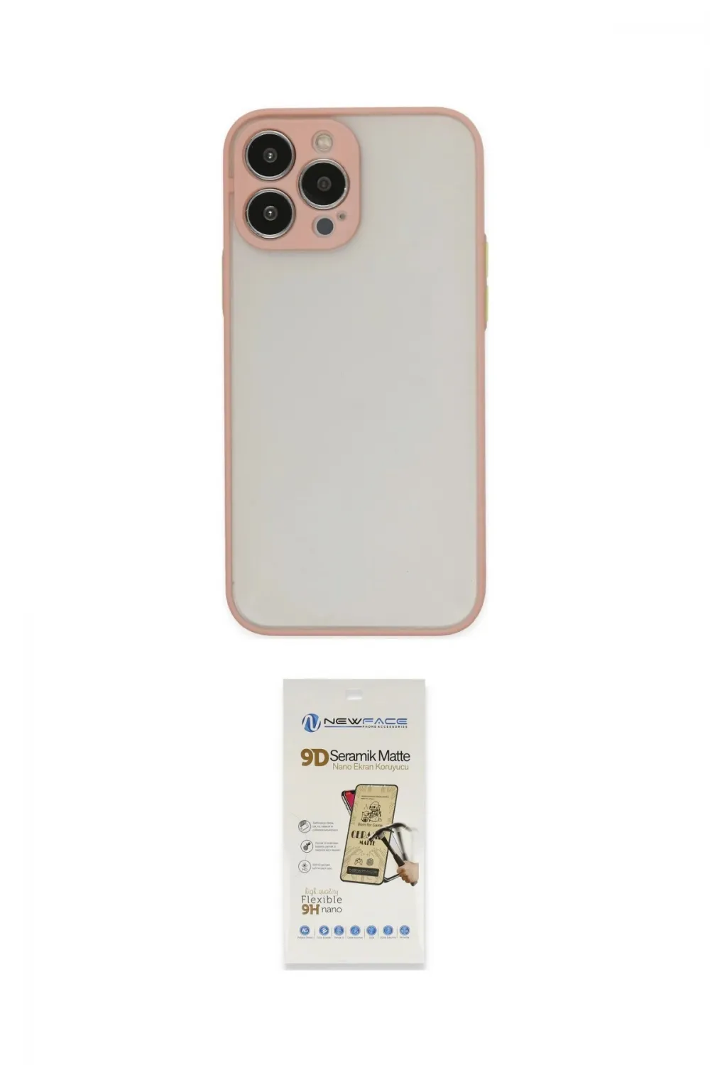 ieg™ iPhone 14 Pro Kılıf Ahenk Çizgi Serisi - Siyah Mat Seramik Nano Ekran Koruyucu