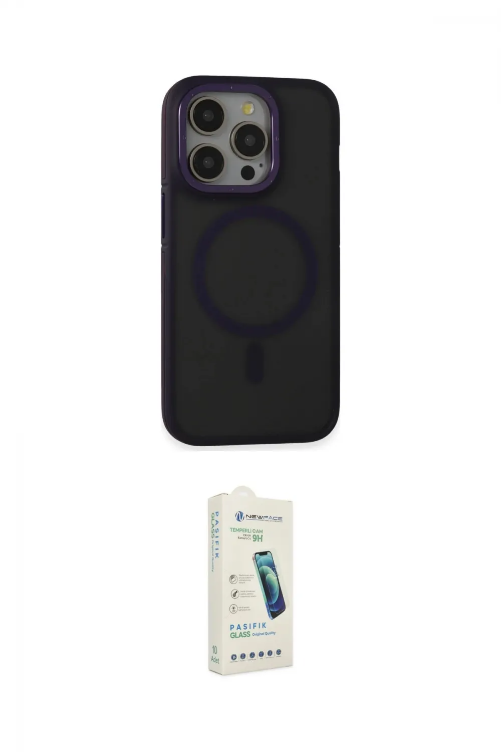 ieg™ iPhone 14 Pro Kılıf Ahenk Form Serisi - Şeffaf Pasifik Cam Ekran Koruyucu