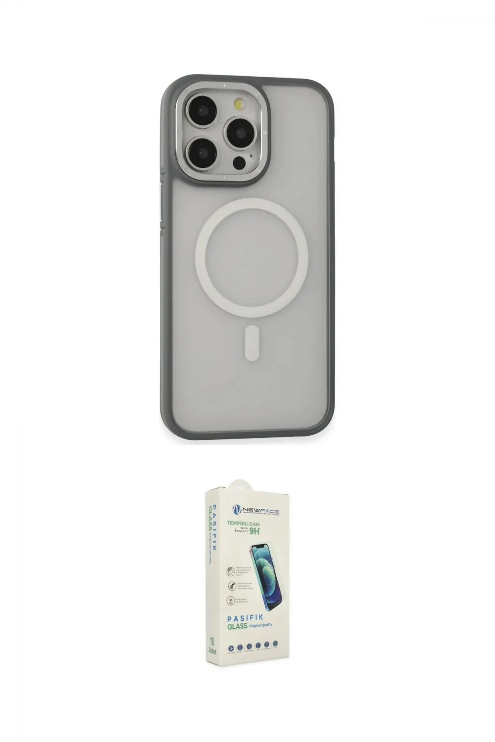 ieg™ iPhone 14 Pro Kılıf Ahenk Form Serisi - Şeffaf Pasifik Cam Ekran Koruyucu