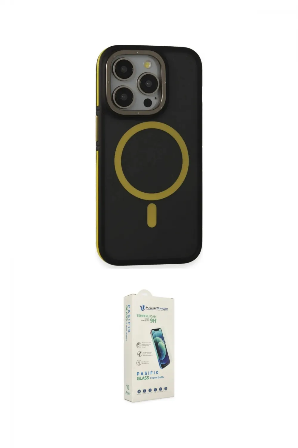 ieg™ iPhone 14 Pro Kılıf Ahenk Form Serisi - Şeffaf Pasifik Cam Ekran Koruyucu
