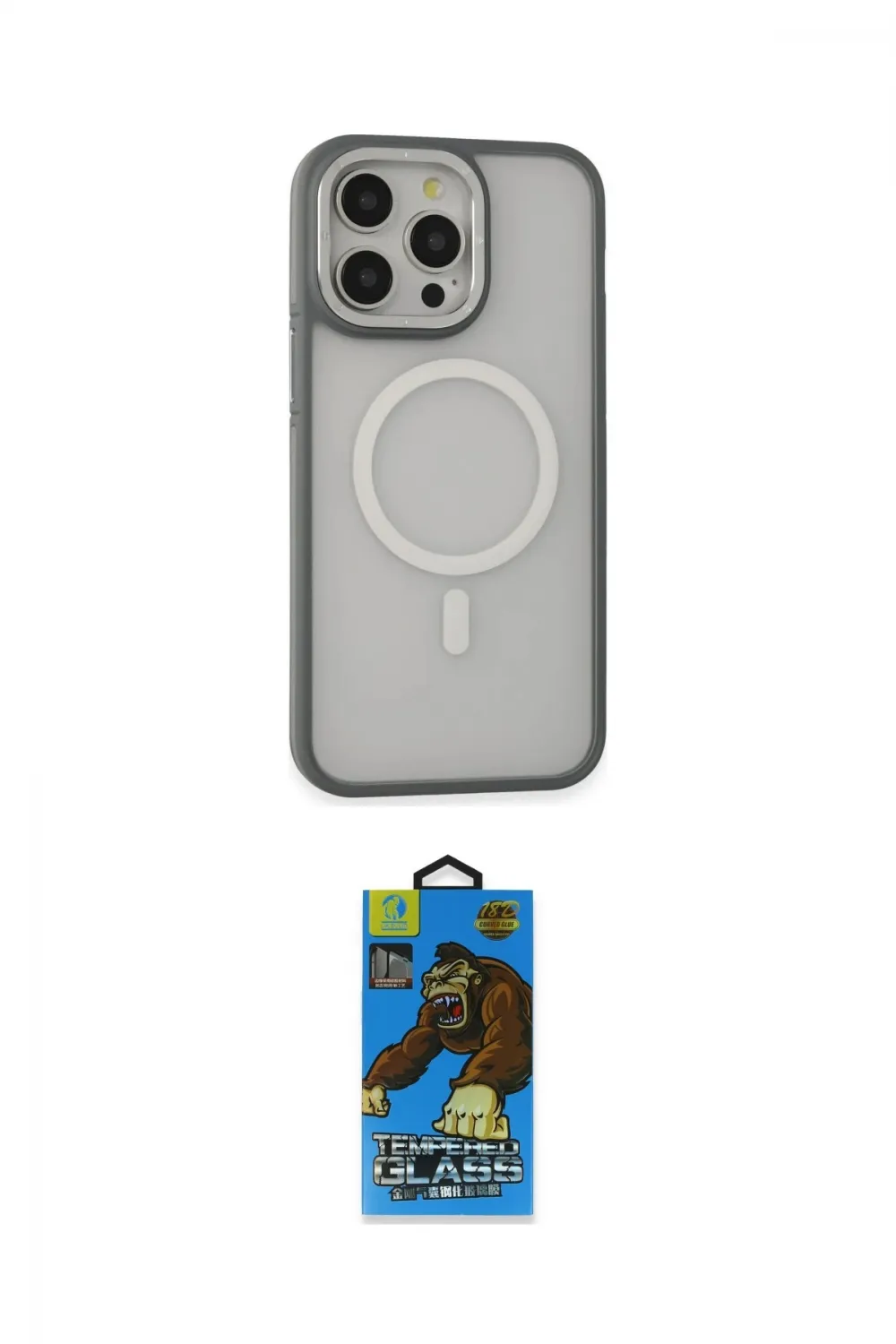 ieg™ iPhone 14 Pro Kılıf Ahenk Form Serisi - Siyah 18D Cam Ekran Koruyucu