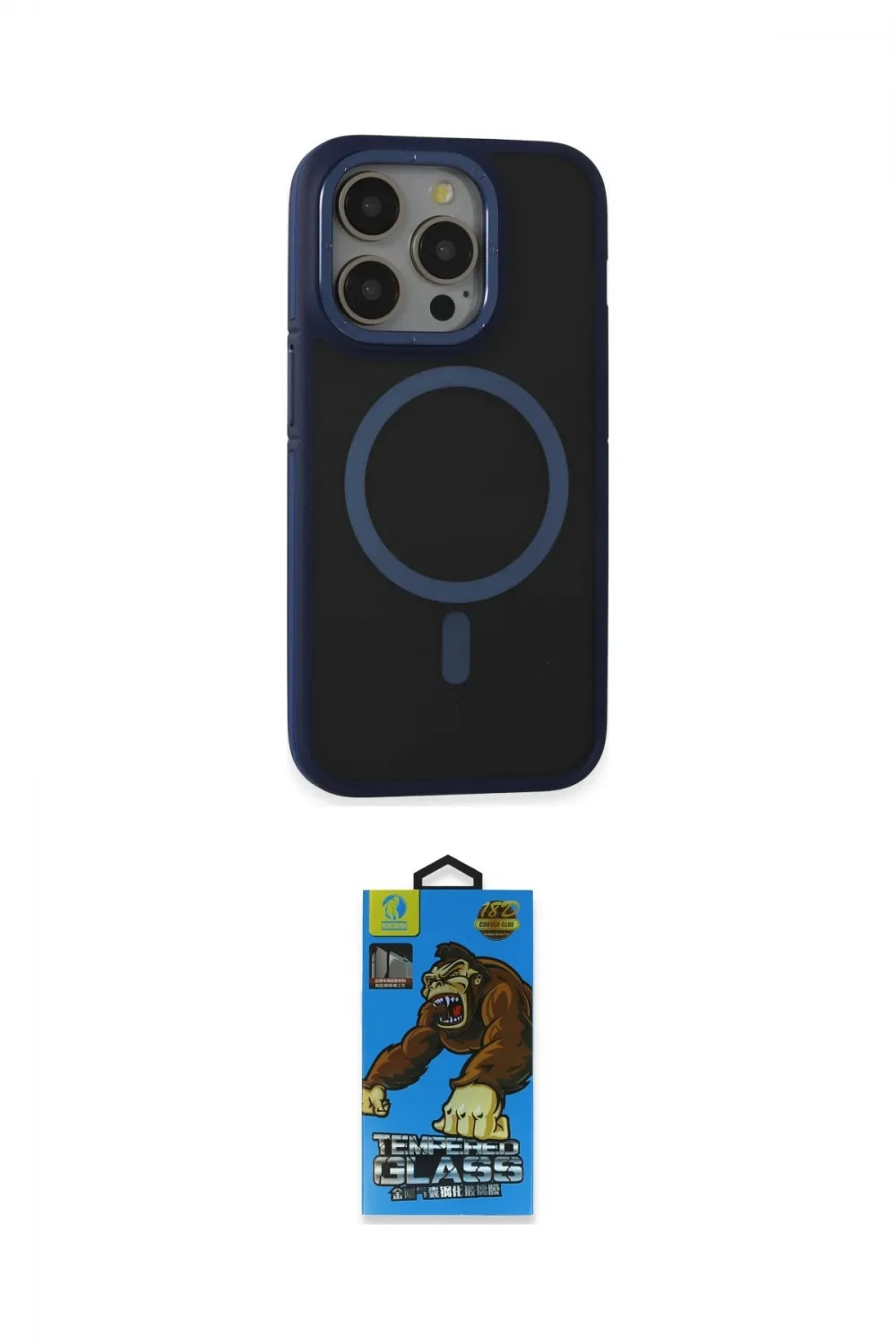 ieg™ iPhone 14 Pro Kılıf Ahenk Form Serisi - Siyah 18D Cam Ekran Koruyucu