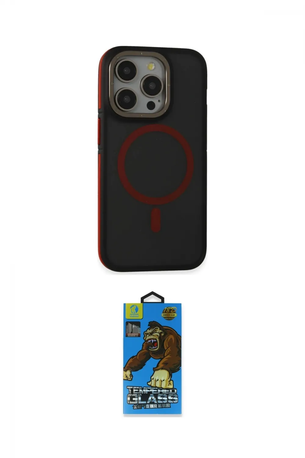 ieg™ iPhone 14 Pro Kılıf Ahenk Form Serisi - Siyah 18D Cam Ekran Koruyucu