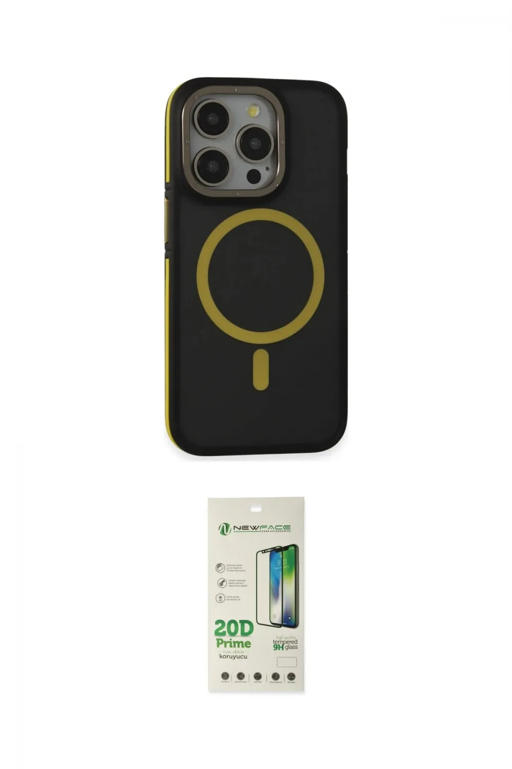 ieg™ iPhone 14 Pro Kılıf Ahenk Form Serisi - Siyah 20D Premium Cam Ekran Koruyucu