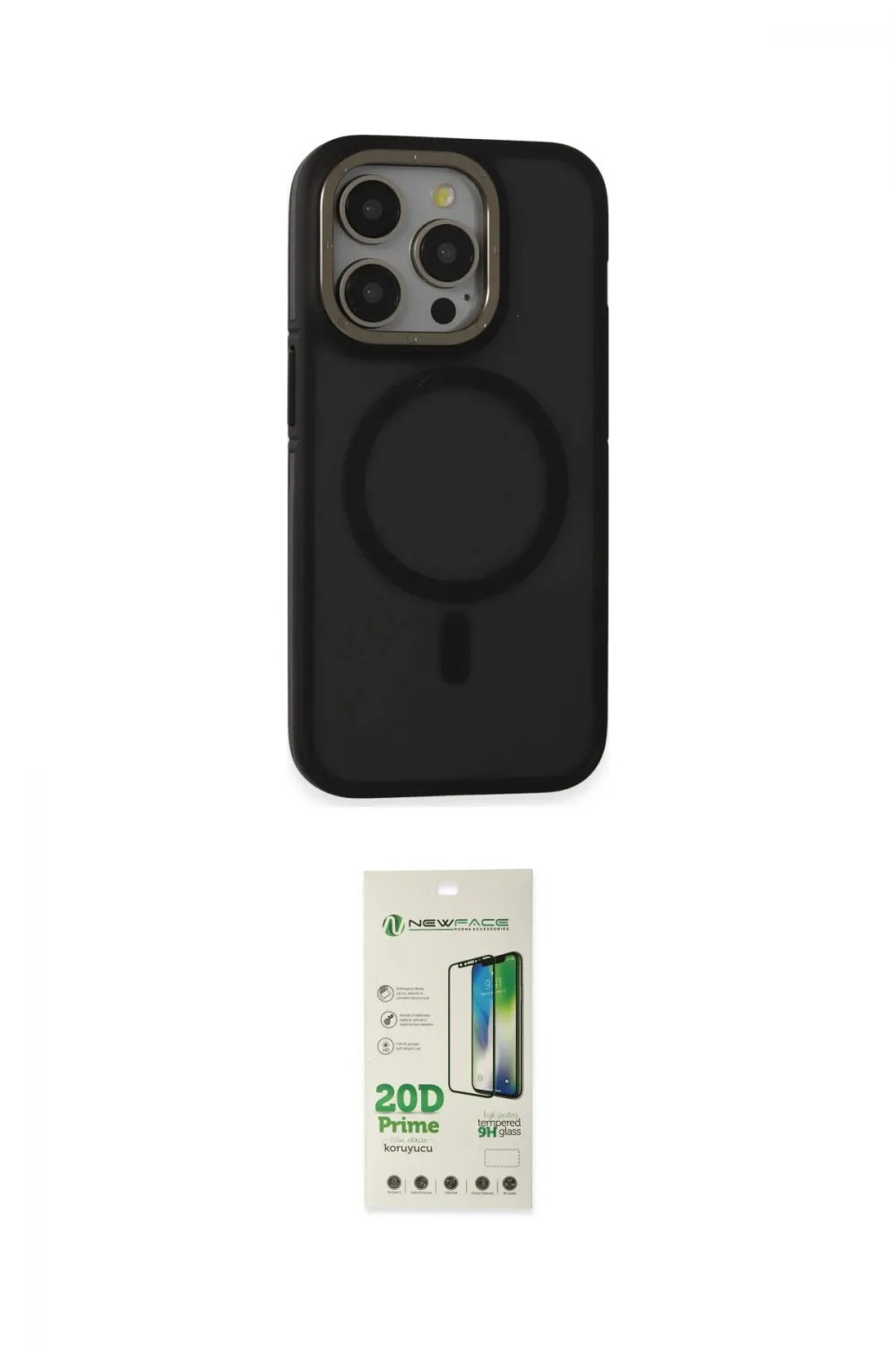 ieg™ iPhone 14 Pro Kılıf Ahenk Form Serisi - Siyah 20D Premium Cam Ekran Koruyucu