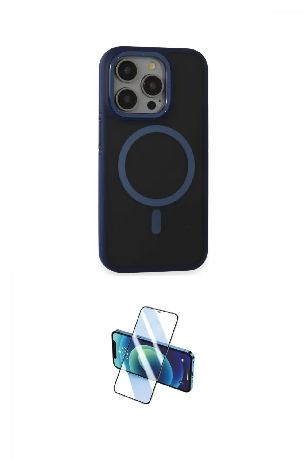 ieg™ iPhone 14 Pro Kılıf Ahenk Form Serisi - Siyah 3D Antistatik Cam Ekran Koruyucu