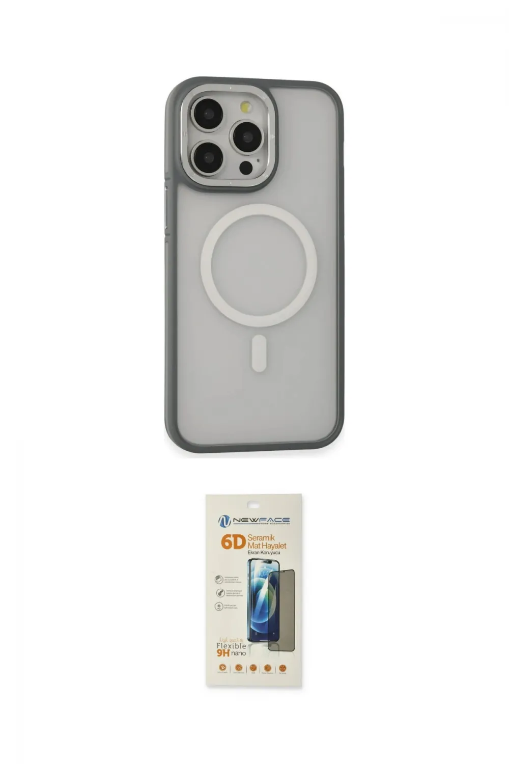 ieg™ iPhone 14 Pro Kılıf Ahenk Form Serisi - Siyah 6D Mat Seramik Hayalet Nano Ekran Koruyucu