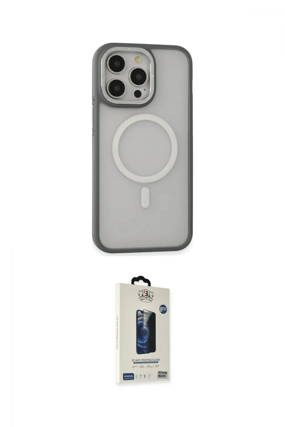 ieg™ iPhone 14 Pro Kılıf Ahenk Form Serisi - Siyah Bilvis Hayalet Cam Ekran Koruyucu