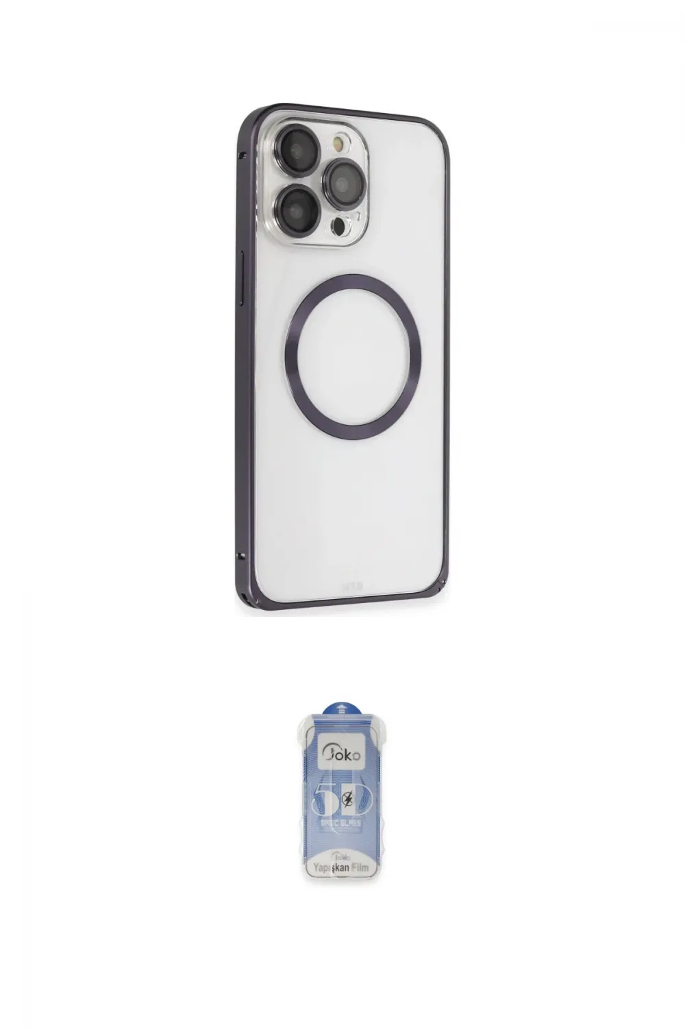 ieg™ iPhone 14 Pro Kılıf Ahenk Işık Serisi - Siyah Joko Magic 5D Cam