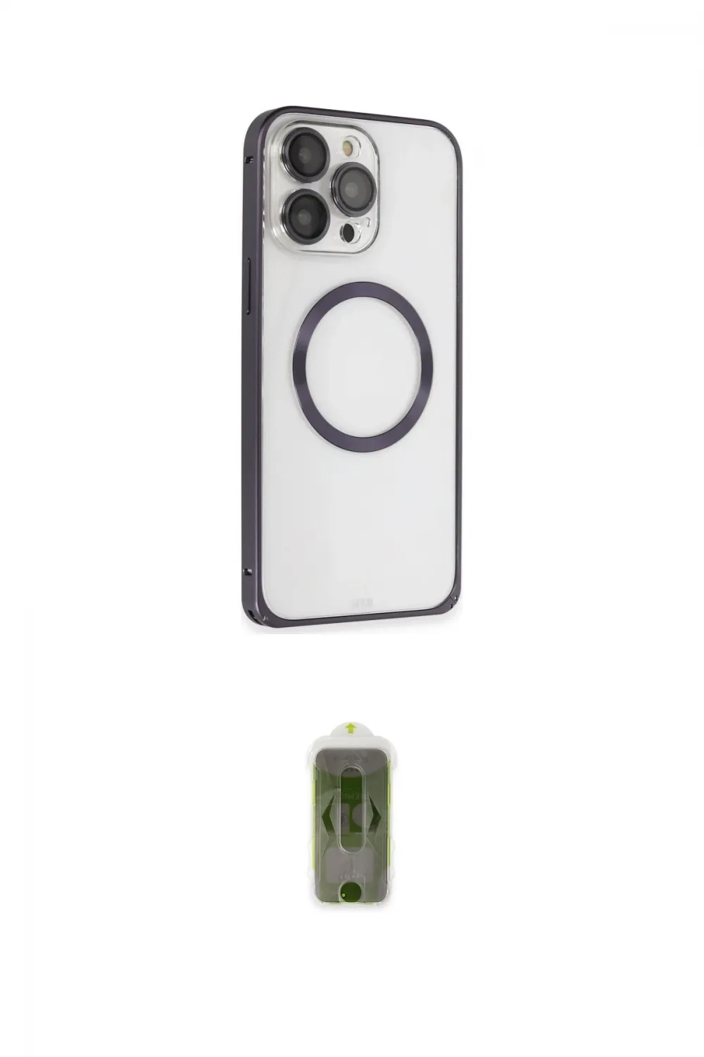 ieg™ iPhone 14 Pro Kılıf Ahenk Işık Serisi - Siyah Joko Magic 5D Hayalet Cam