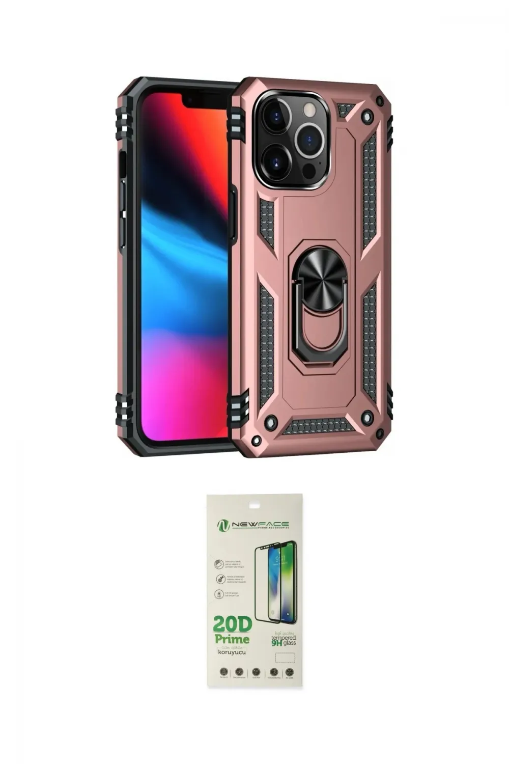 ieg™ iPhone 14 Pro Kılıf Ahenk Klasik Koleksiyonu - Siyah 20D Premium Cam Ekran Koruyucu