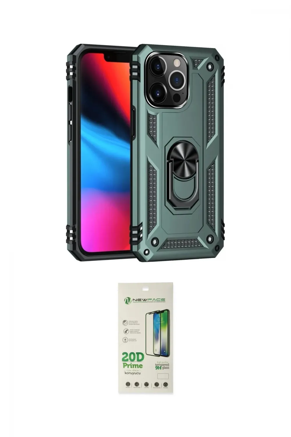 ieg™ iPhone 14 Pro Kılıf Ahenk Klasik Koleksiyonu - Siyah 20D Premium Cam Ekran Koruyucu